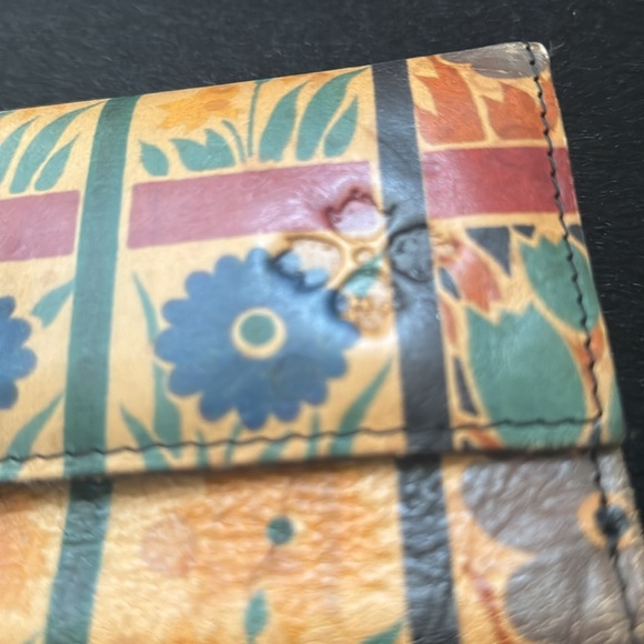 CCO PRICE DROPš„PATRICIA NASH Floral Garden Pattern Brown Trifold Leather Wallet - Picture 2 of 7